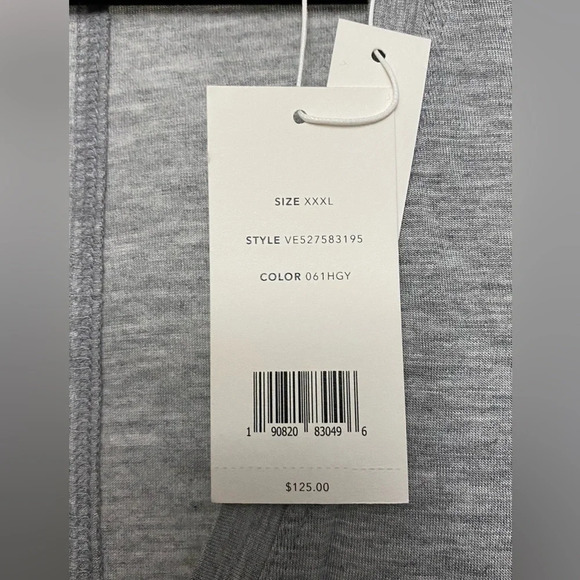 NWT Vince Dropped Shoulder V Neck Jersey Top Gray Size XXXL - Picture 5 of 8